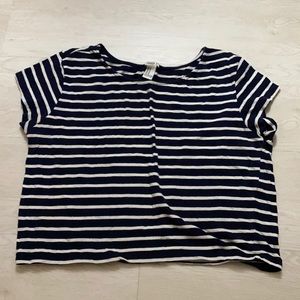 Navy & white stripped crop.